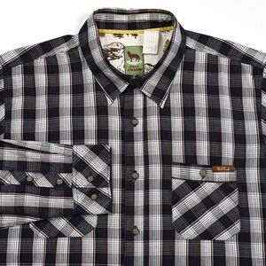 Paul Frank Mens Button Up Shirt Large Retro Hipster Casual Vintage Plaid‎ Work